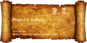 Magula Kabos névjegykártya